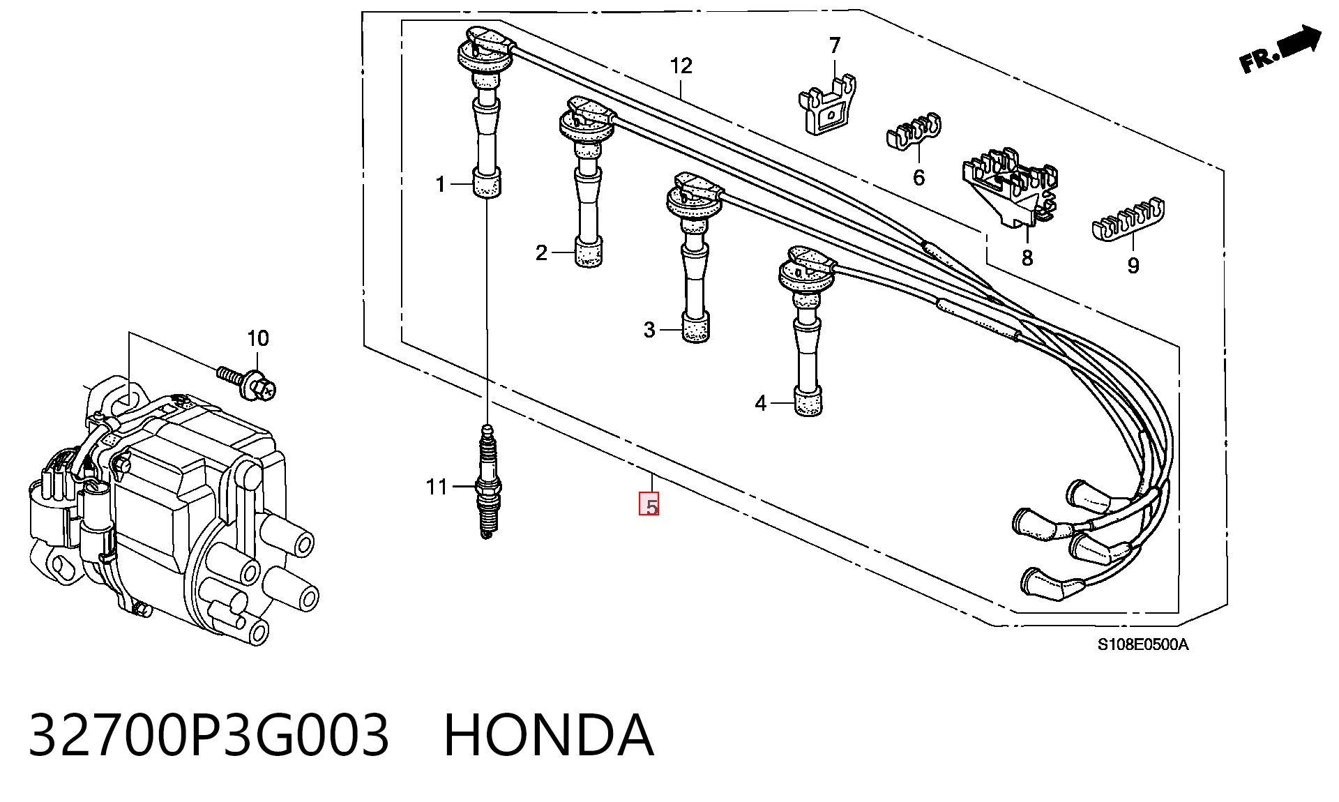 Zestaw przewodów wysokiego napięcia do Honda CR-V I RD