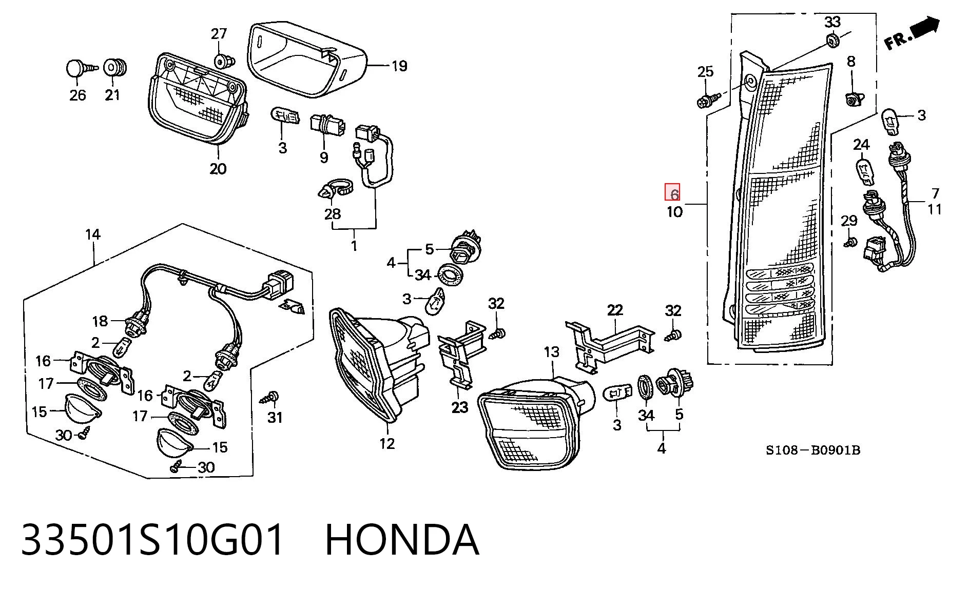 Lampa zespolona tylna prawa do Honda CR-V I RD