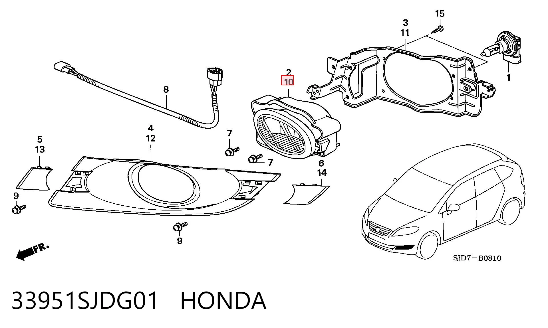Kupić Lampa przeciwmgielna lewa Honda FR-V  BE w dobrej cenie