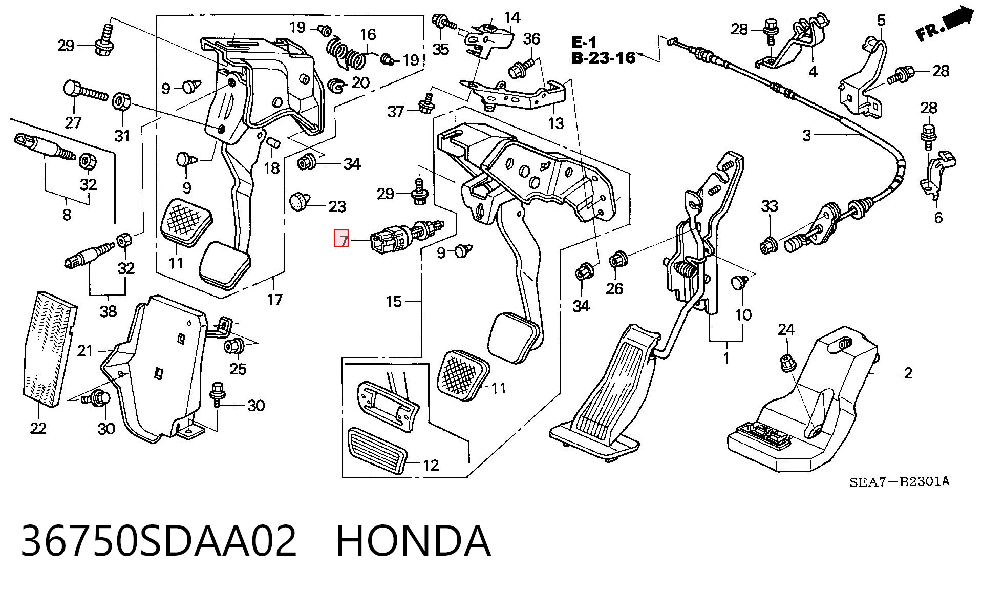 Czujnik włącznika świała stop Honda Civic VII hatchback (EU, EP, EV) (2000 - 2006) cena, od 15,59 USD
