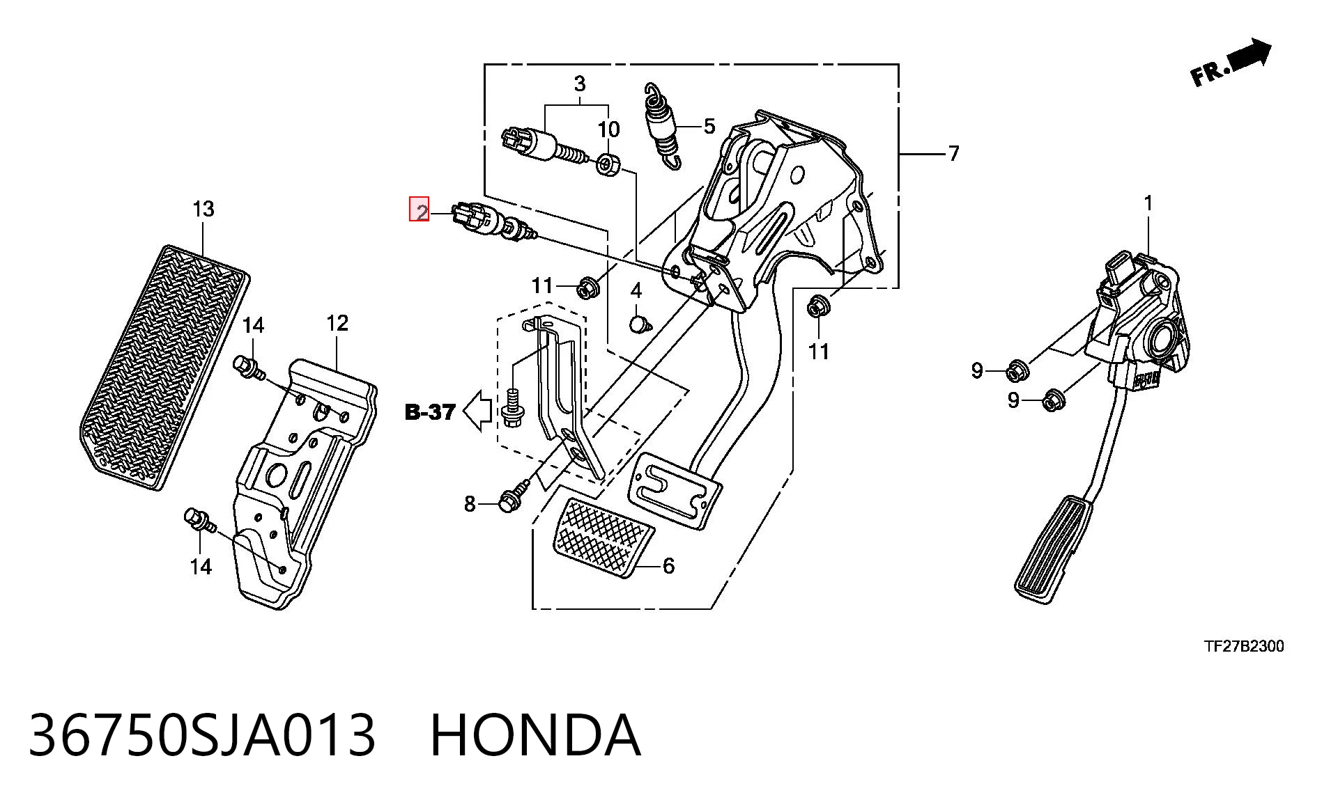  Czujnik włącznika świała stop Honda Civic 7