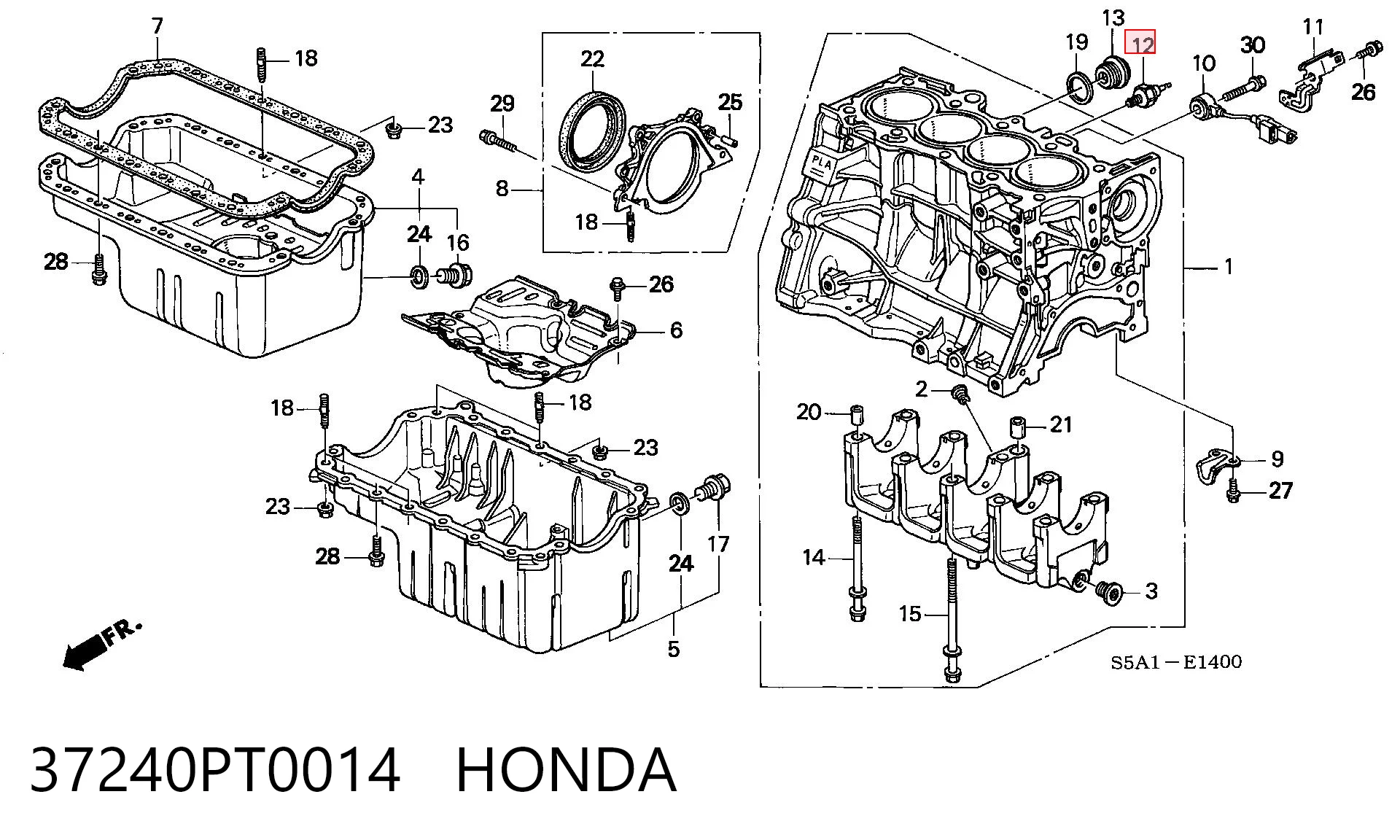 37240PT0014 Honda Czujnik ciśnienia oleju