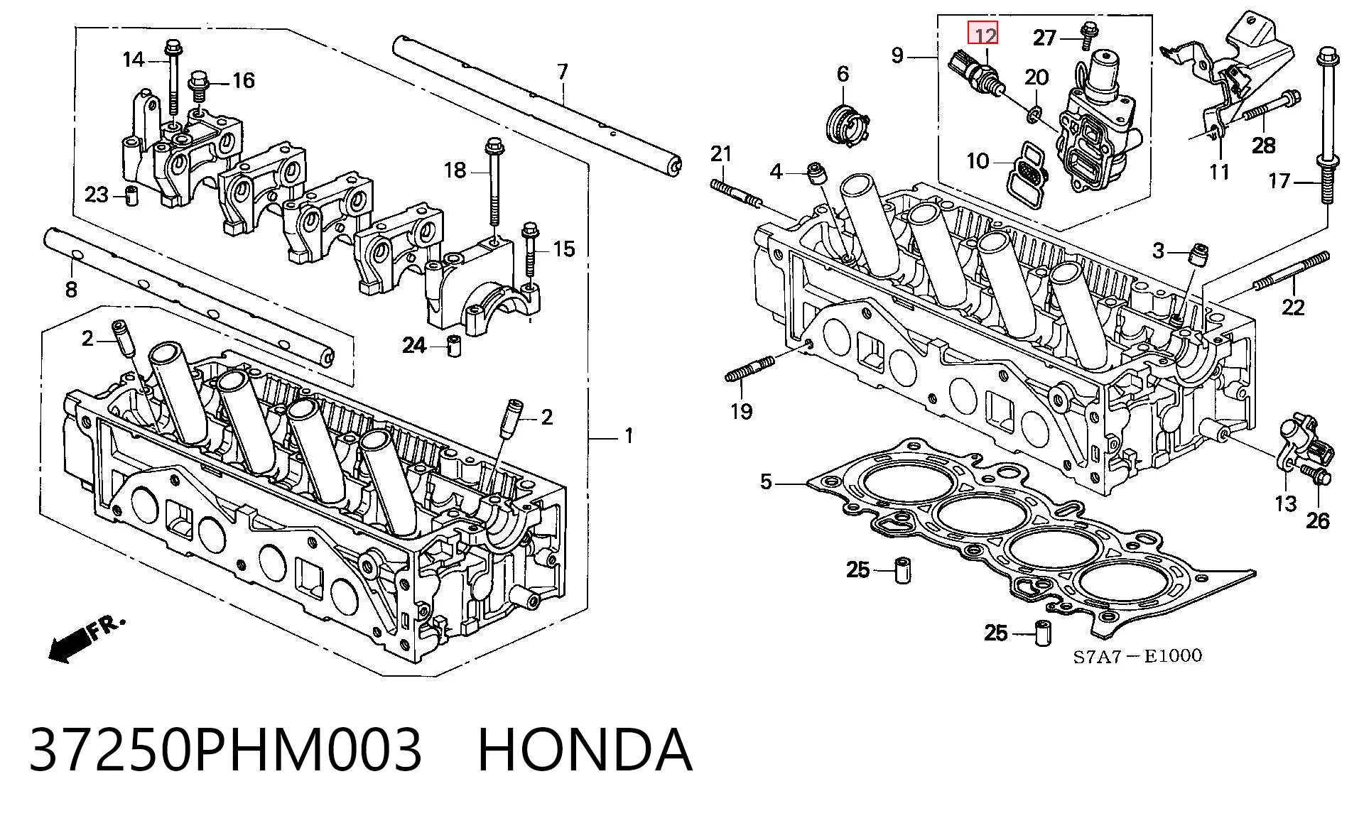 37250PHM003 Honda Czujnik ciśnienia oleju
