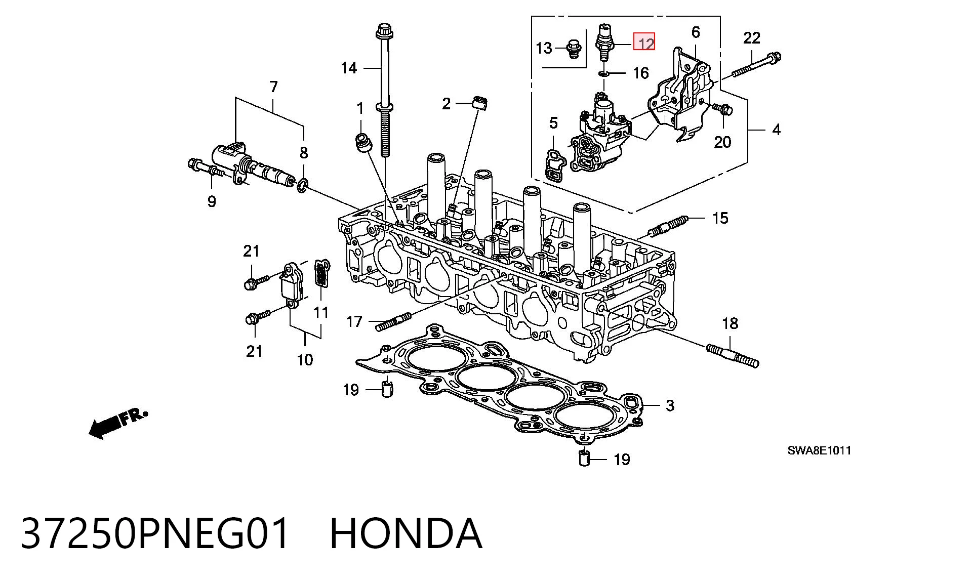 37250PNEG01 Honda Czujnik ciśnienia oleju
