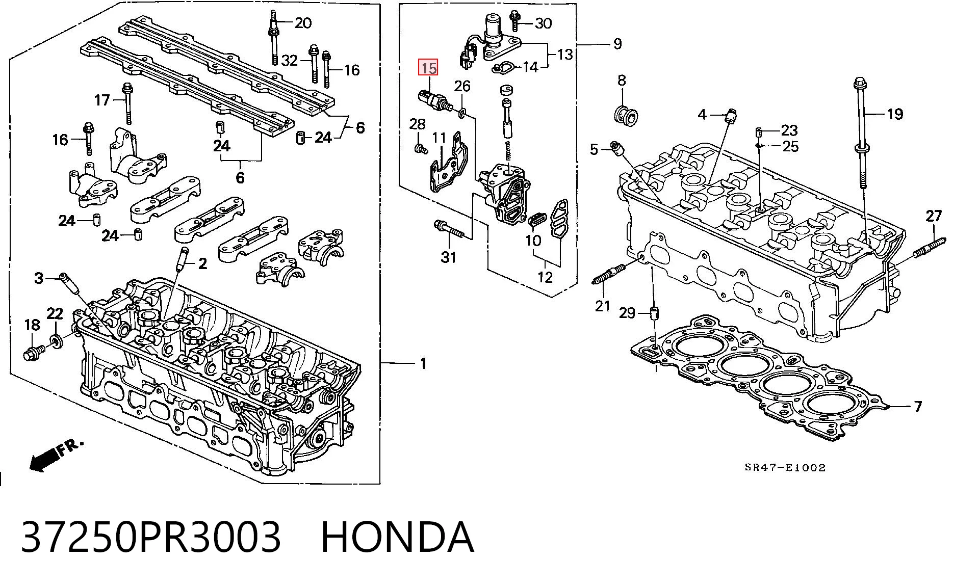 37250PR3003 Honda Czujnik ciśnienia oleju