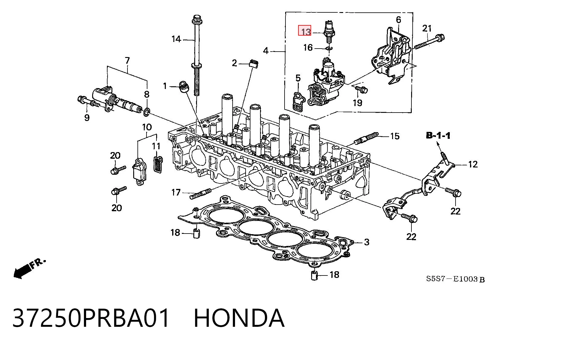 37250PRBA01 Honda Czujnik ciśnienia oleju