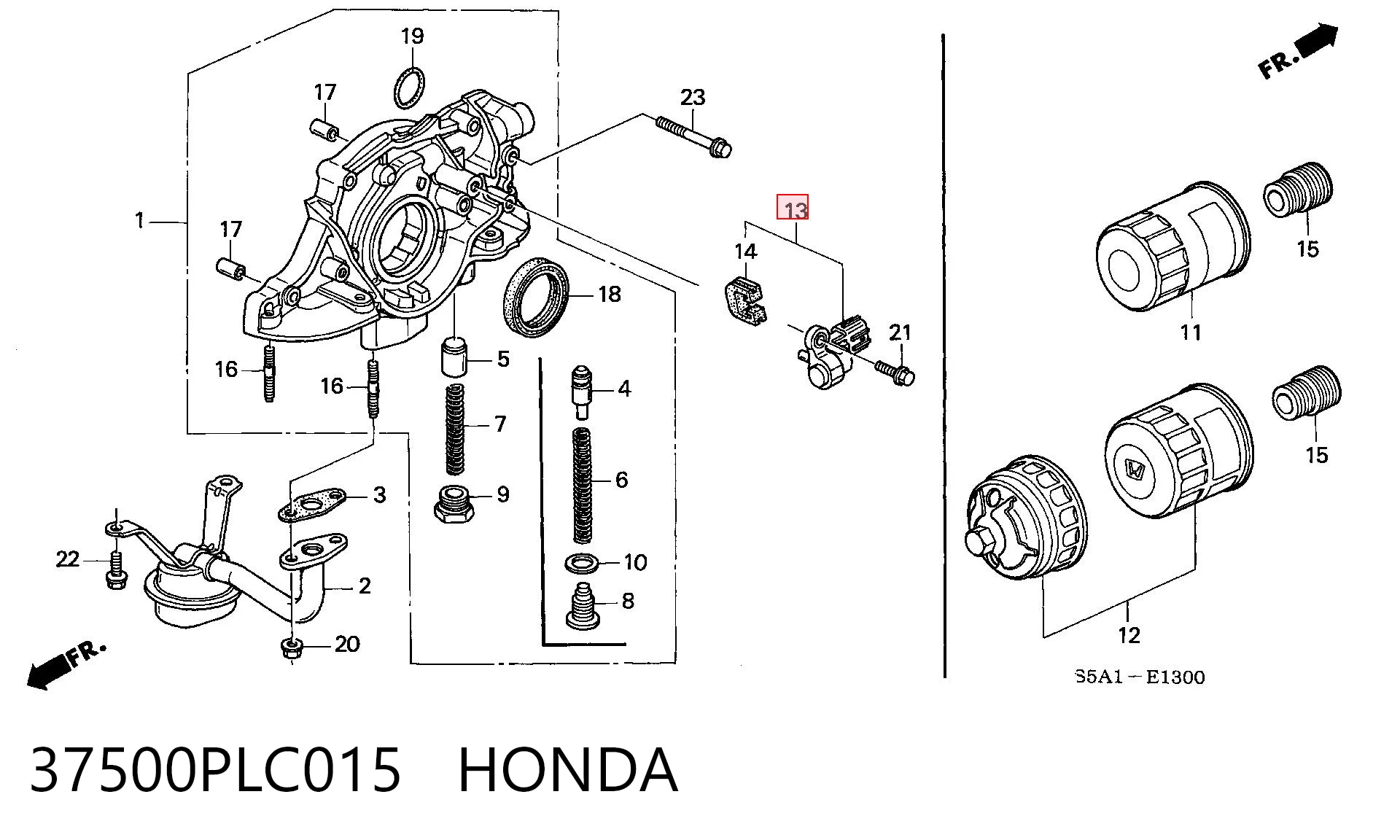 37500PLC015 Honda Czujnik położenia wału korbowego