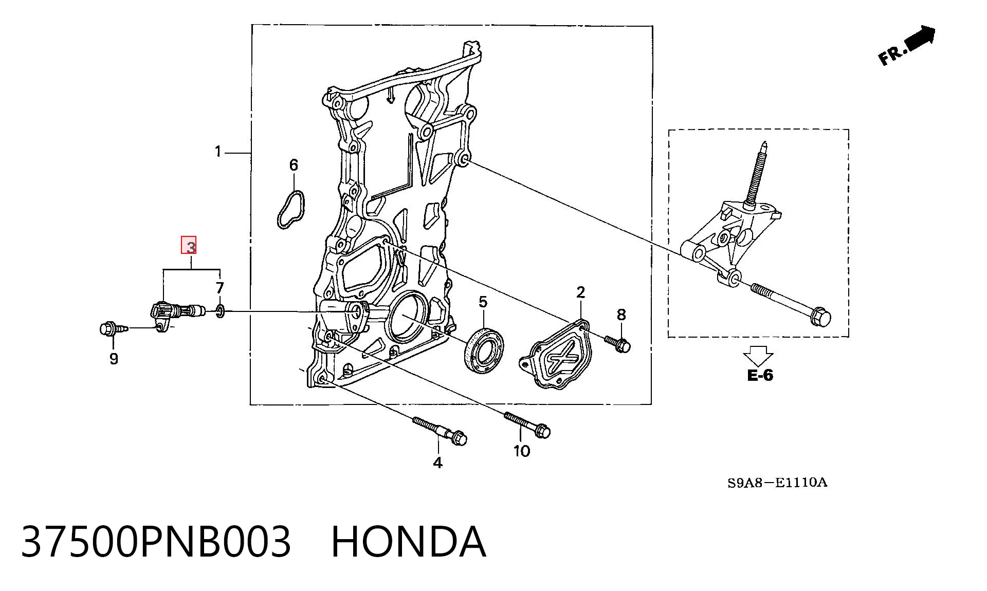 37500PNB003 Honda Czujnik położenia wału korbowego
