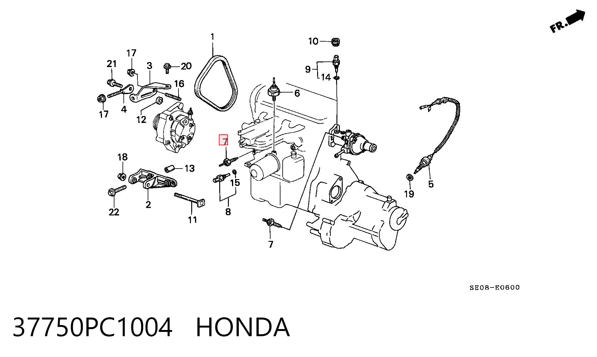 37750PC1004 Honda Czujnik temperatury płynu chłodzącego