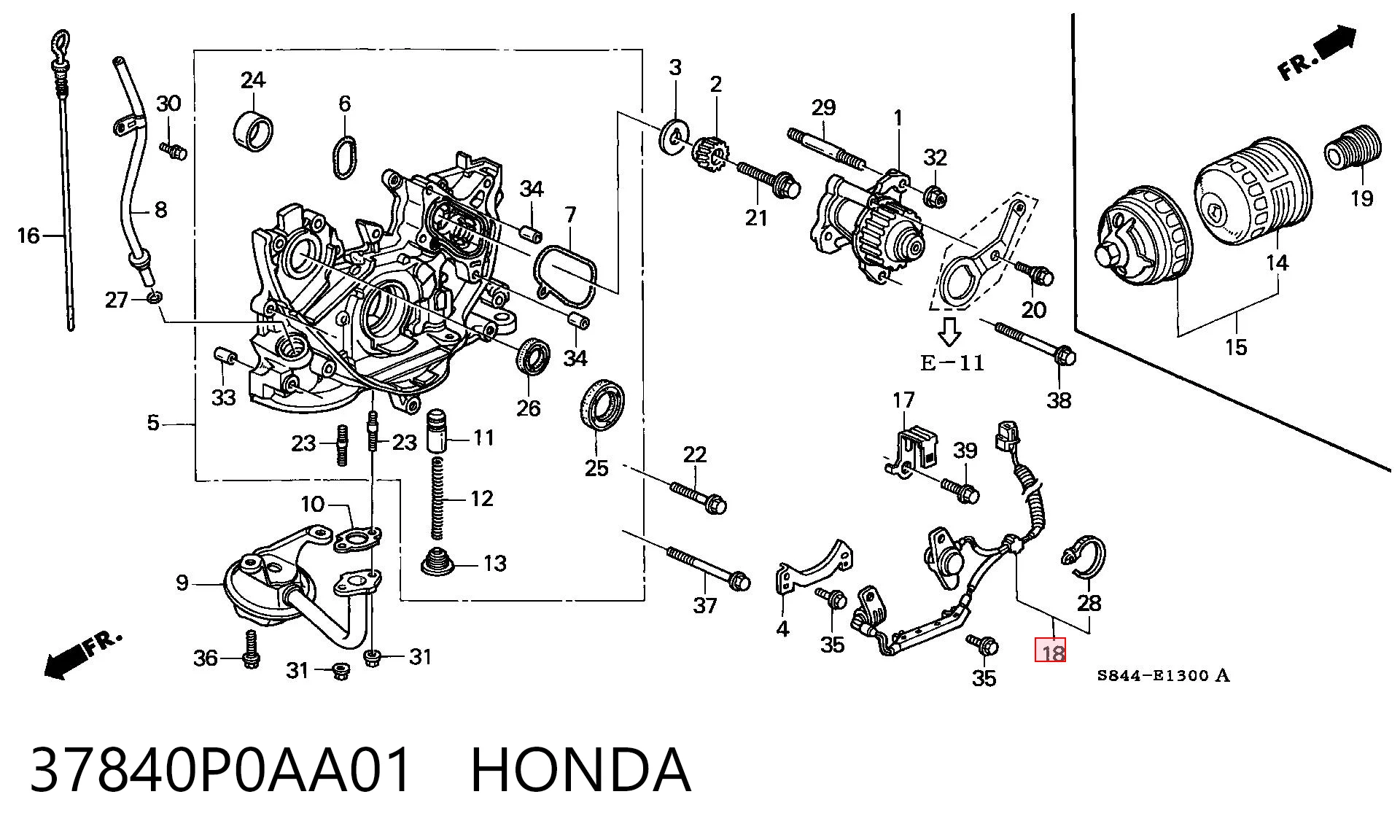 37840P0AA01 Honda Czujnik położenia wału korbowego