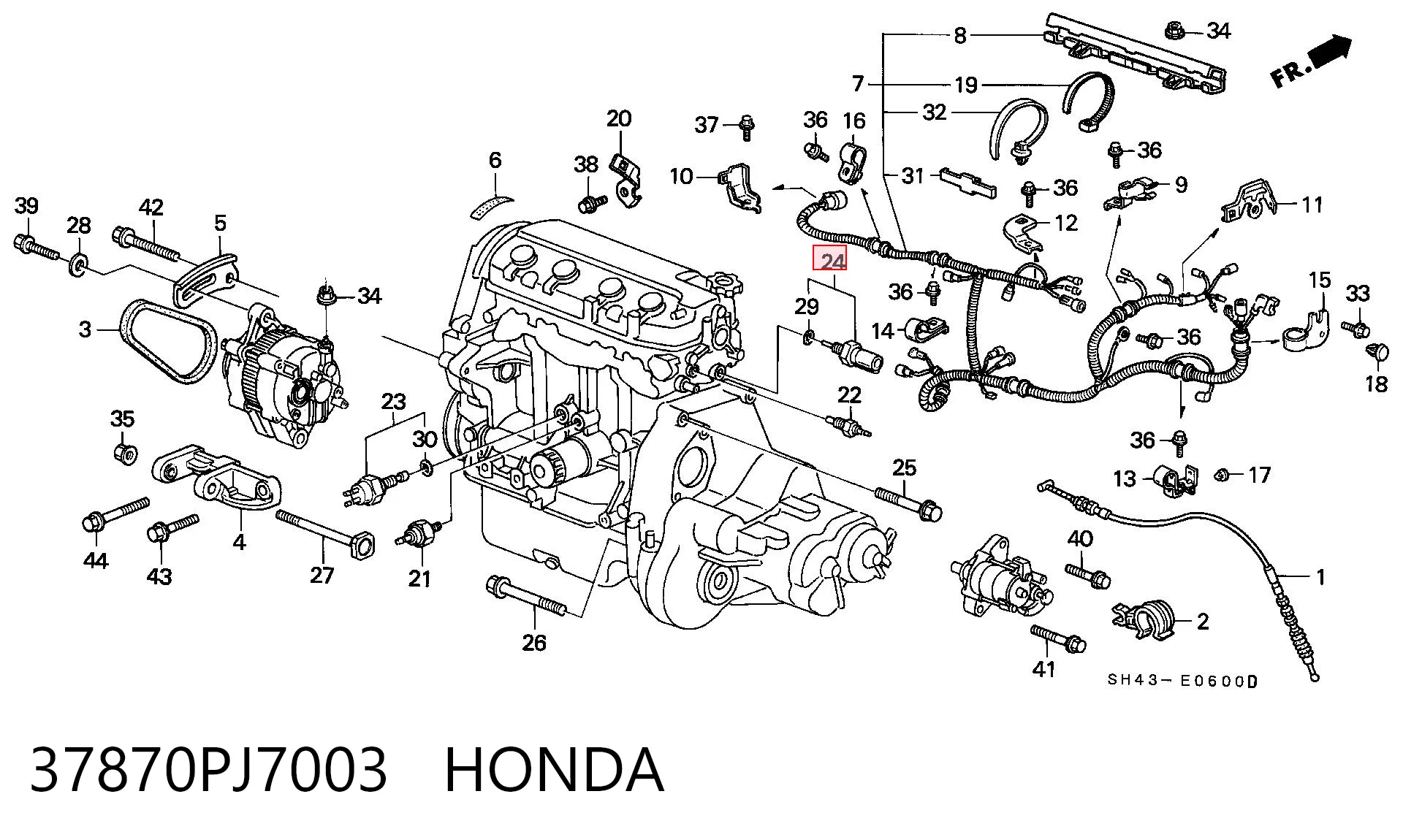 37870PJ7003 Honda Czujnik temperatury płynu chłodzącego