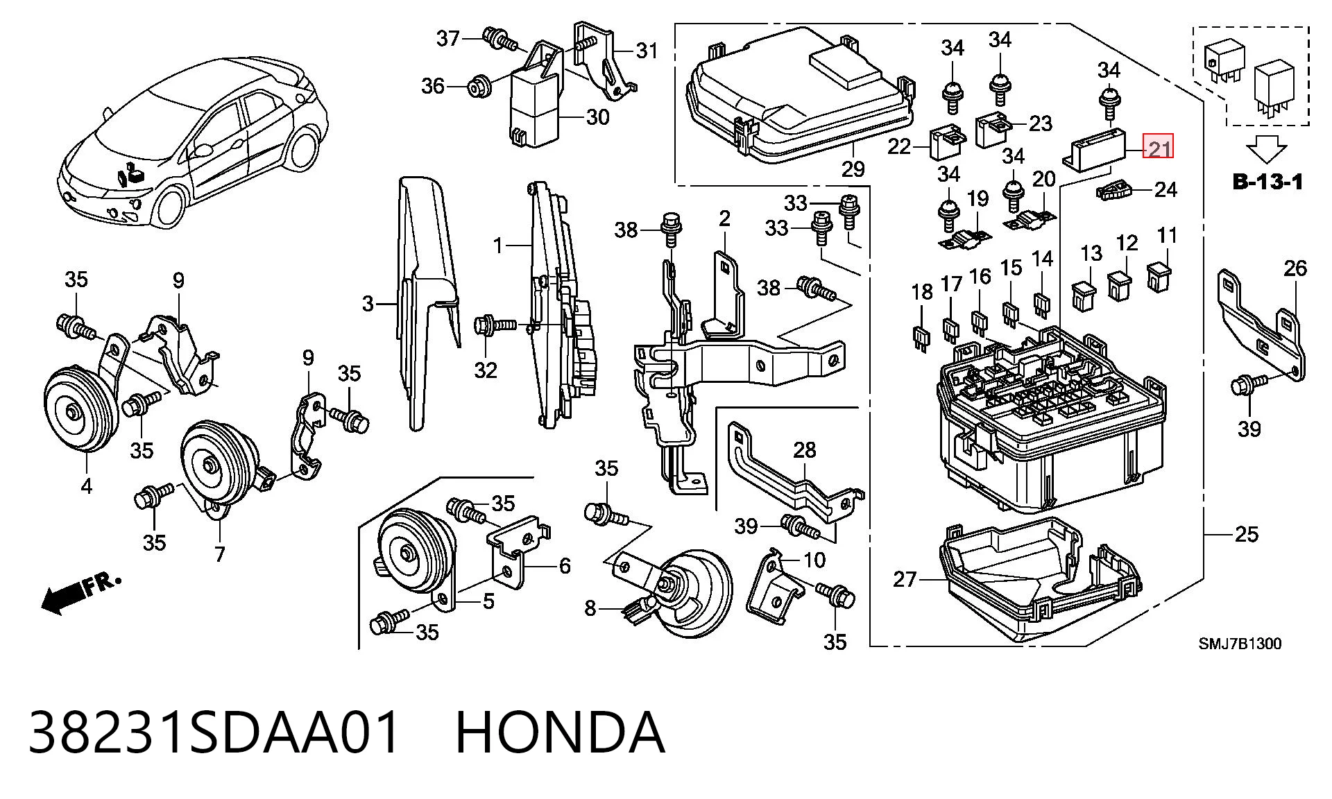 38231SDAA01 Honda Bezpiecznik