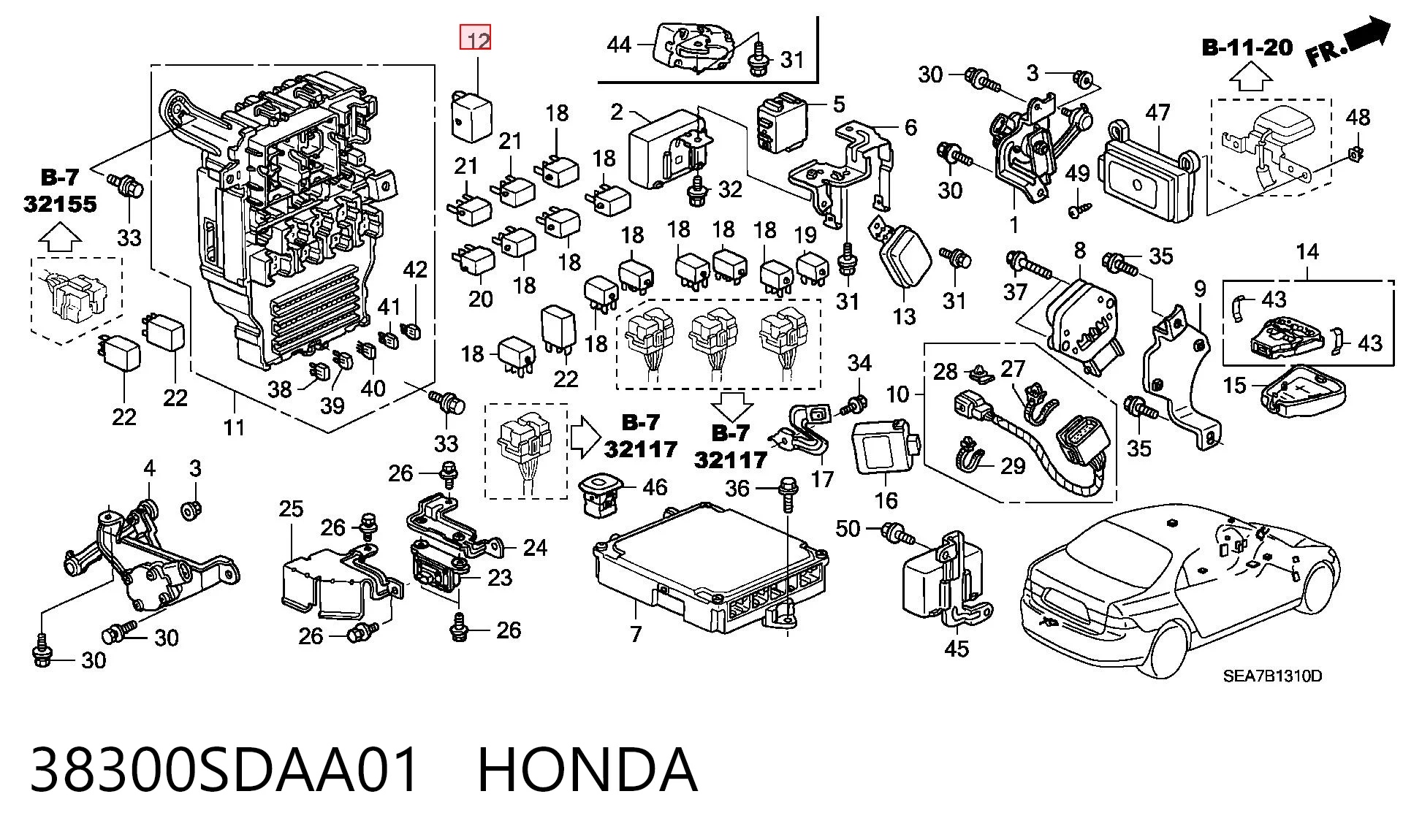 38300SDAA01 Honda Przekaźnik kierunkowskazów