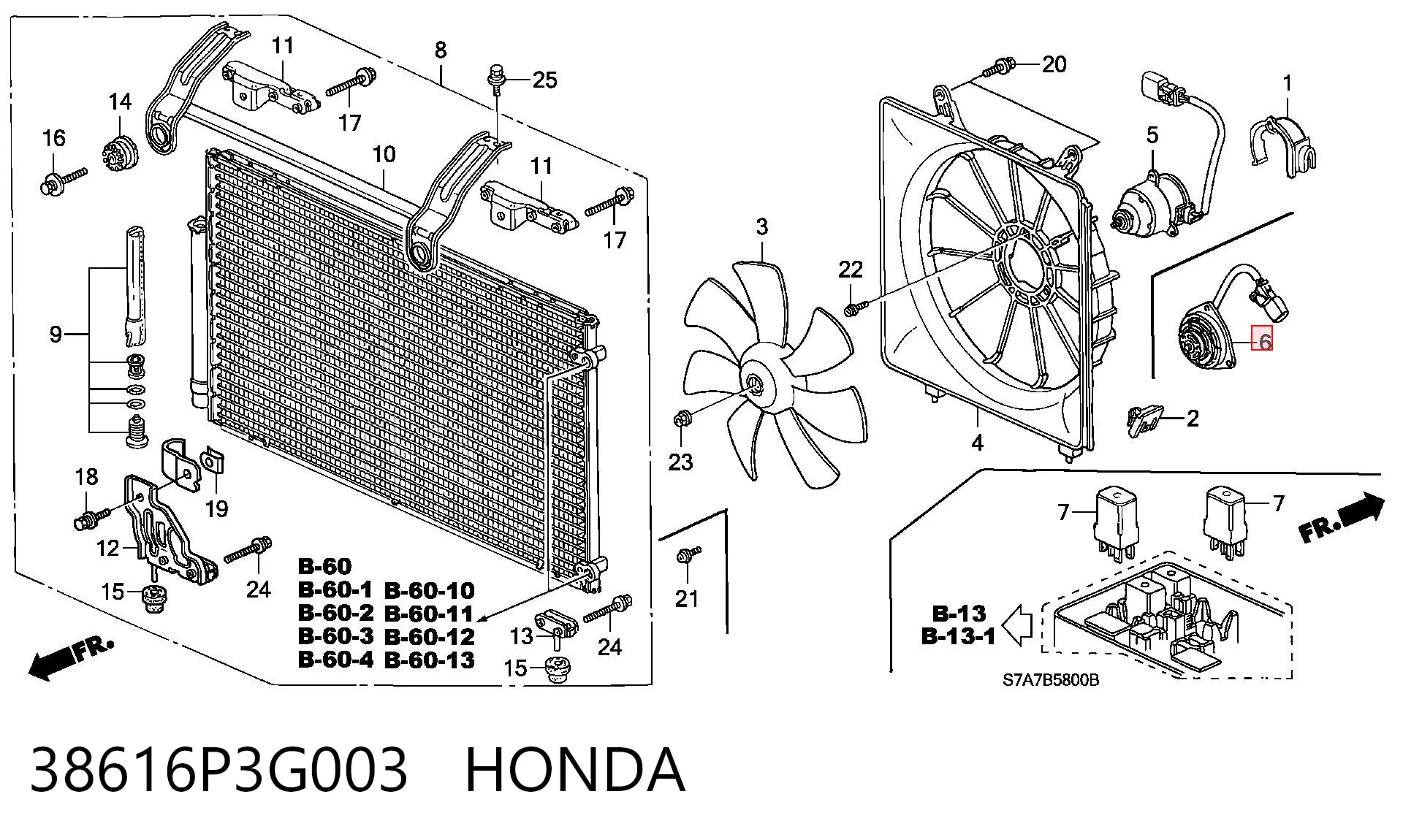 38616P3G003 Honda Silniczek wentylatora klimatyzacji