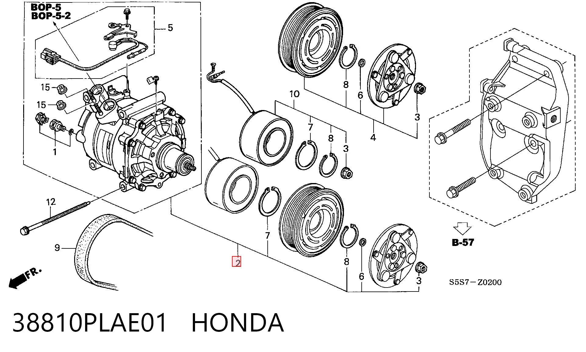 38810PLAE01 Honda Sprężarka klimatyzacji
