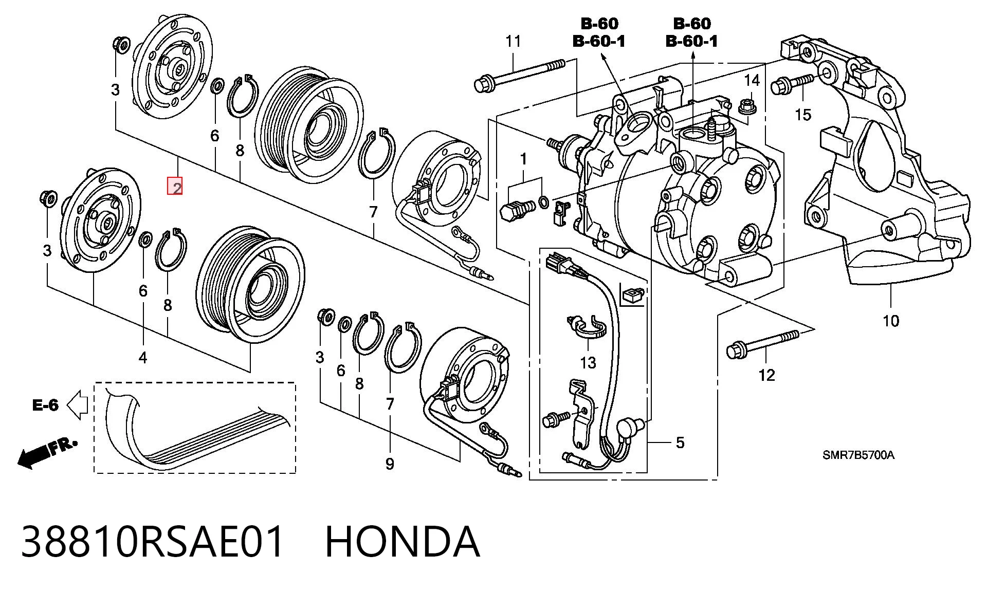 38810RSAE01 Honda Sprężarka klimatyzacji