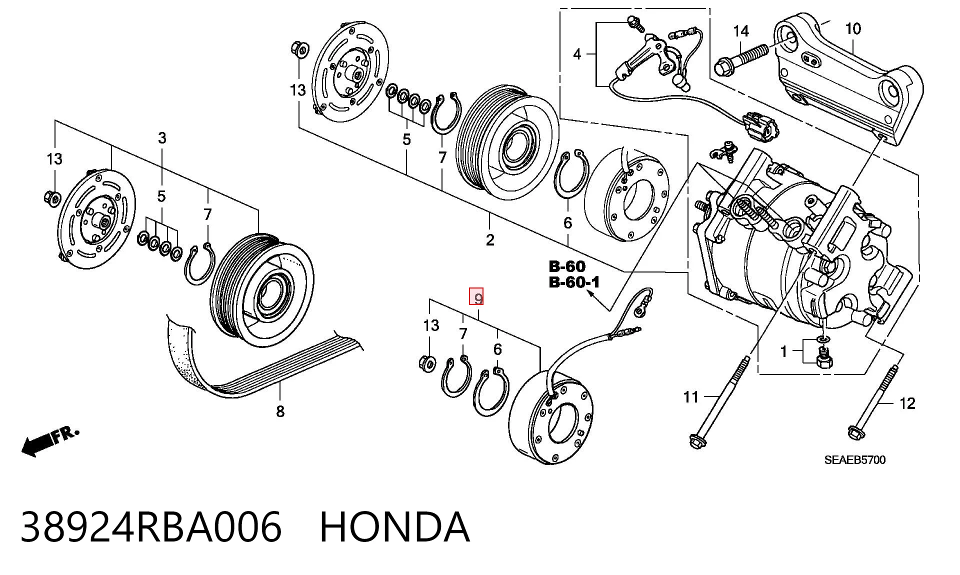 Kupić Sprzęgło sprężarki klimatyzacji Honda Accord VII CL, CM w dobrej cenie