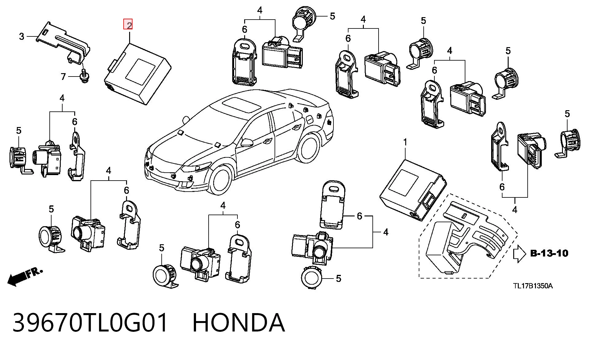 39670TL0G01 Honda Sterownik czujnika parkowania