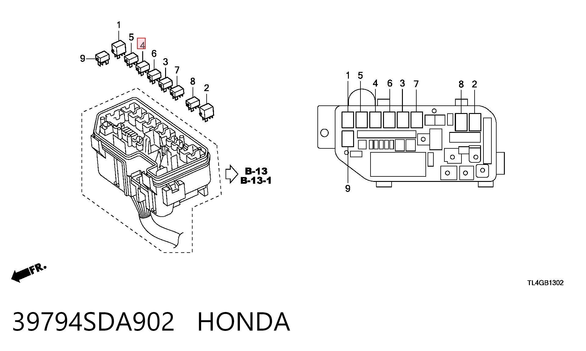 39794SDA902 Honda Przekaźnik lamp przeciwmgielnych