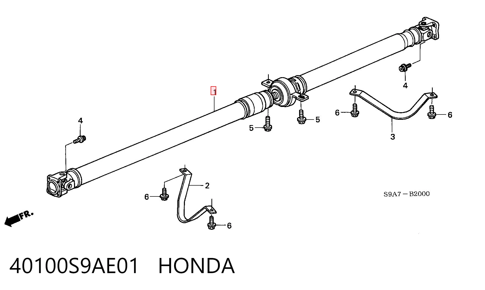 Wał Cardana tylny, kompletny do Honda CR-V II RD