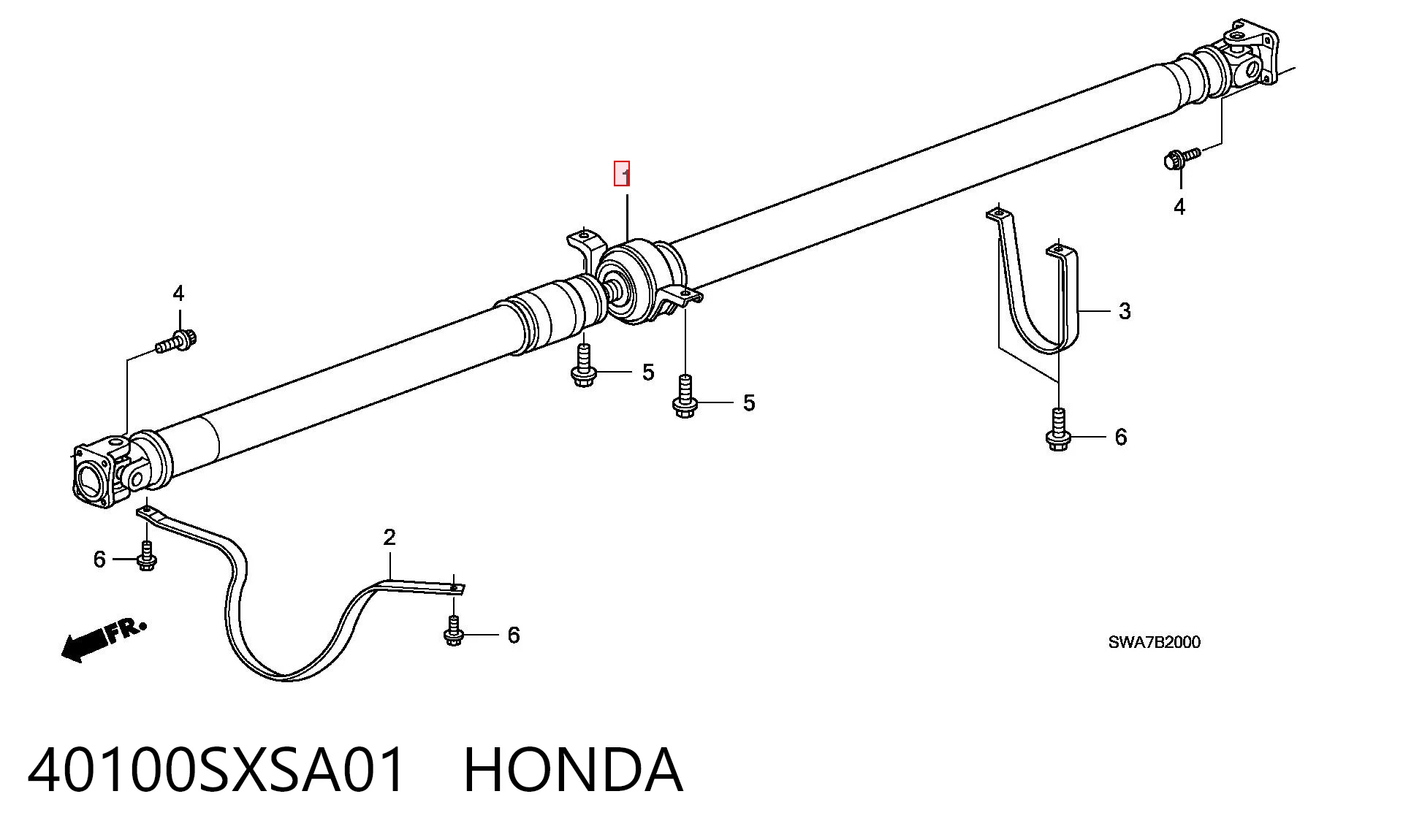 40100SXSA01 Honda Wał Cardana tylny, kompletny