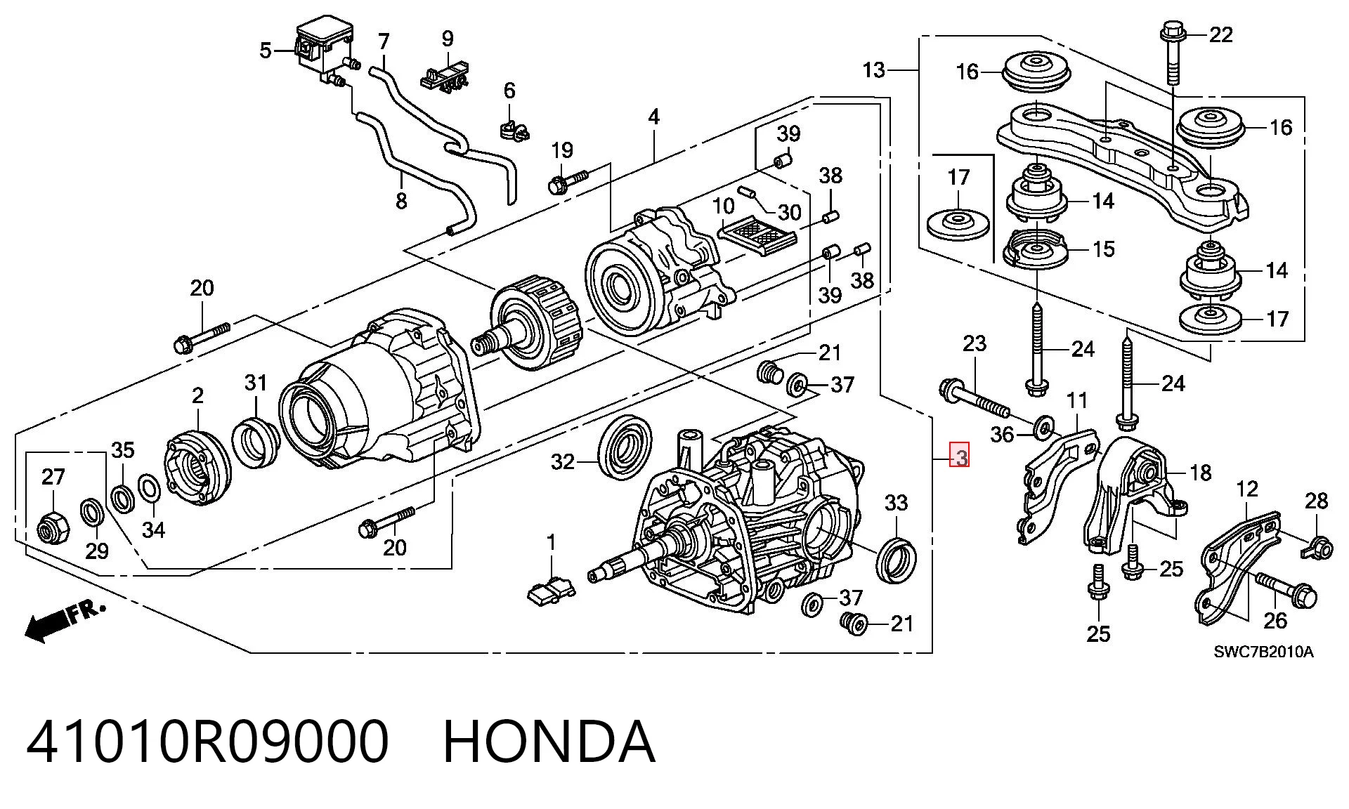 Reduktor mostu tylnego do Honda CR-V III RE