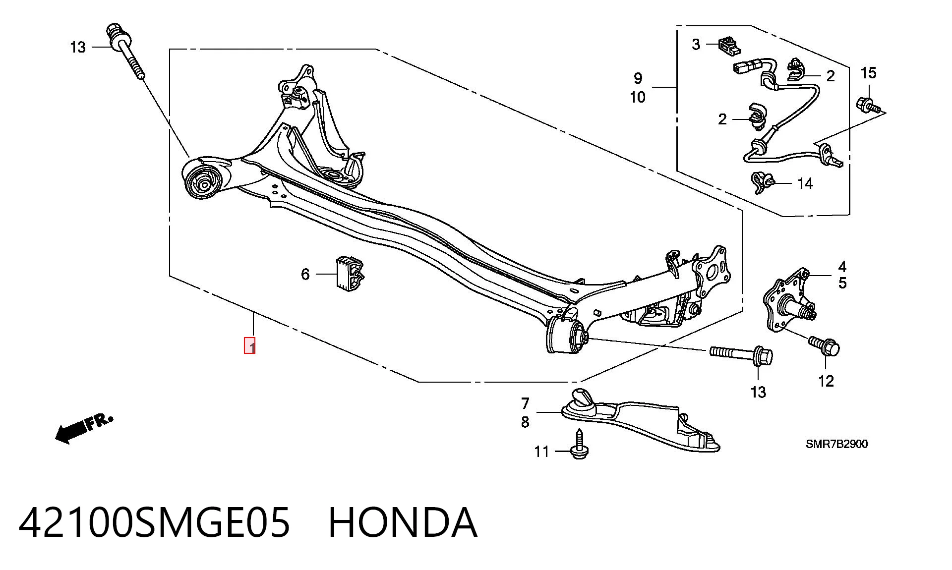 42100SMGE05 Honda Korpus osi tylnej