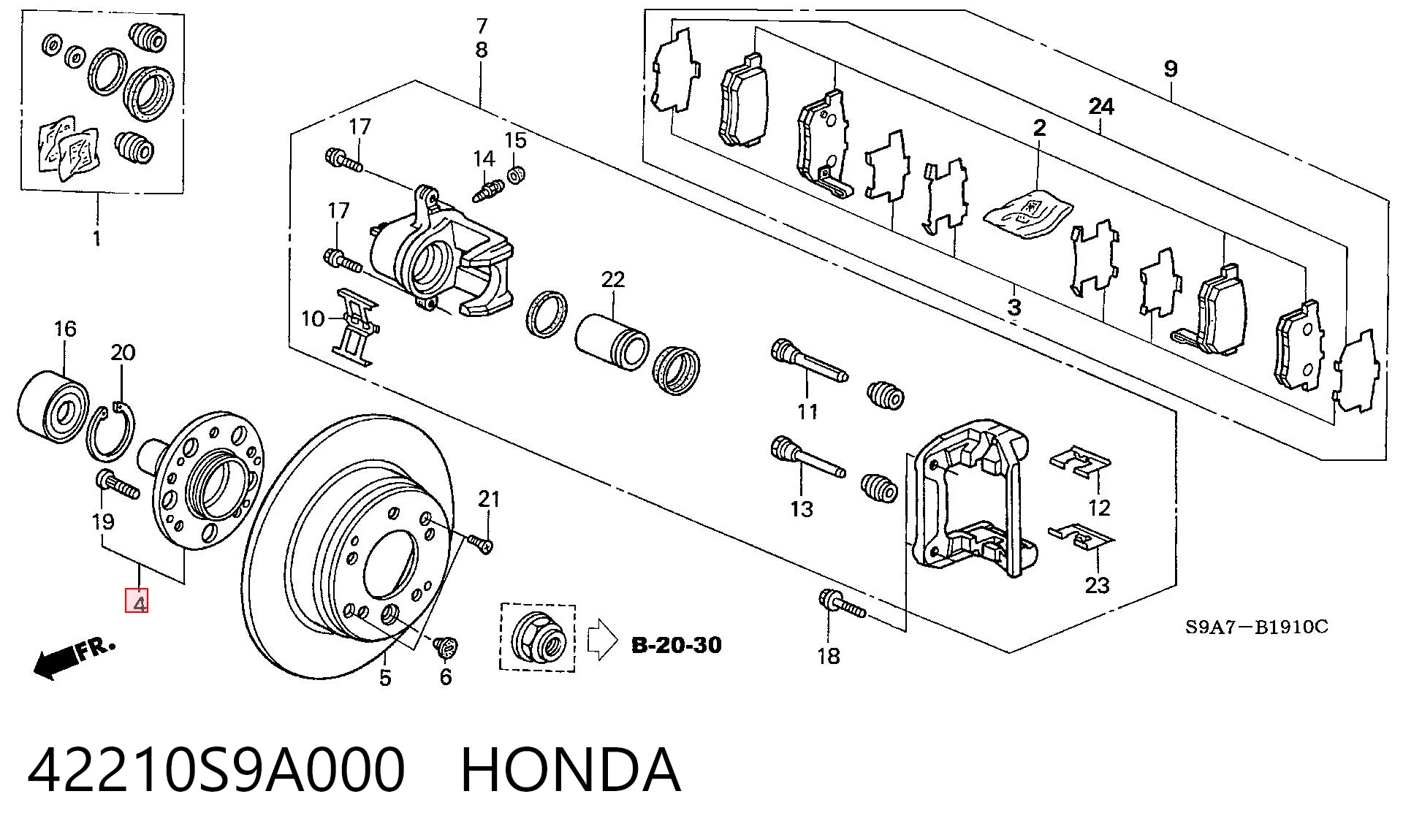 Piasta tylna do Honda CR-V RD
