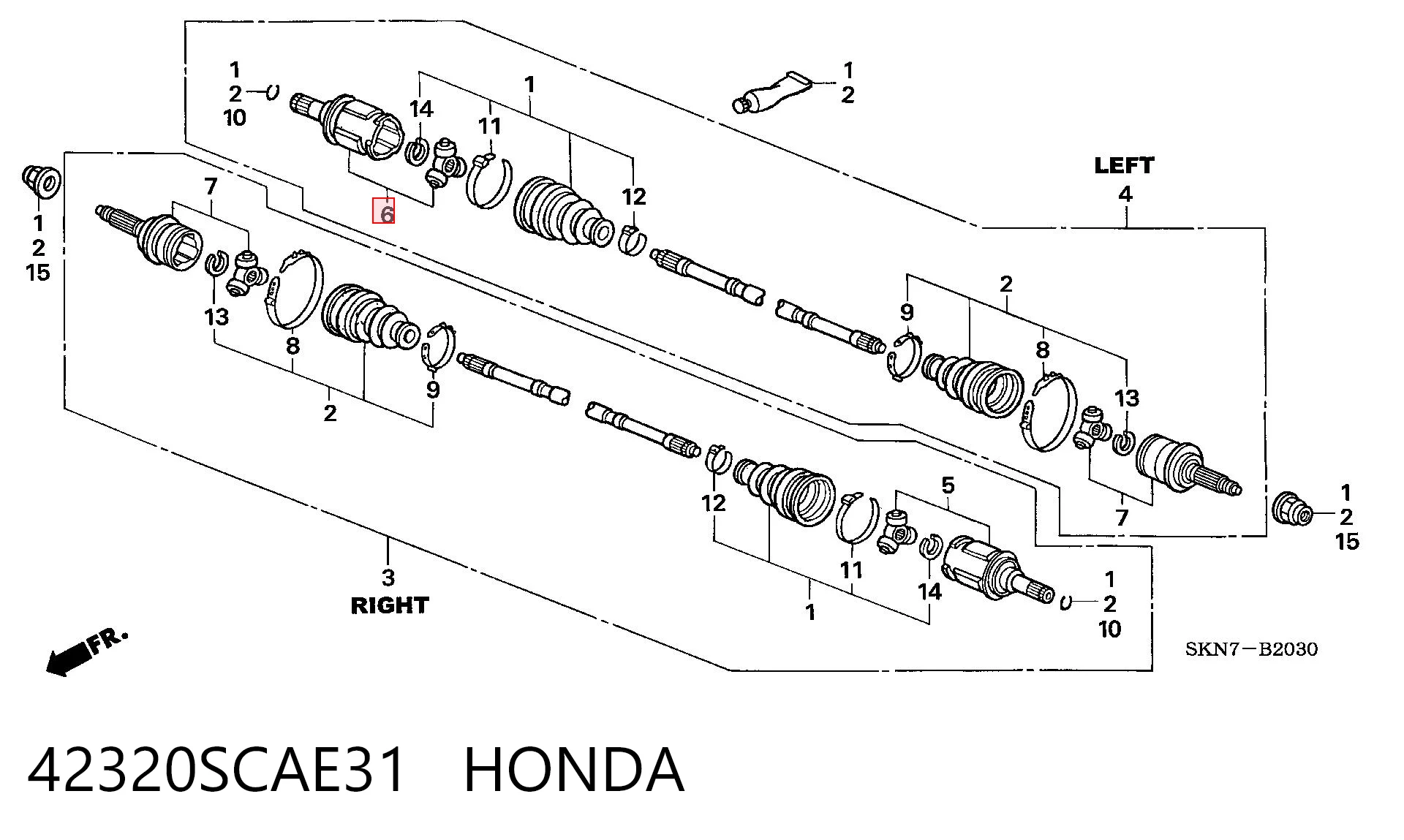  Osłona przegubu homokinetycznego półosi przedniej wewnętrzna Honda CR-V 3