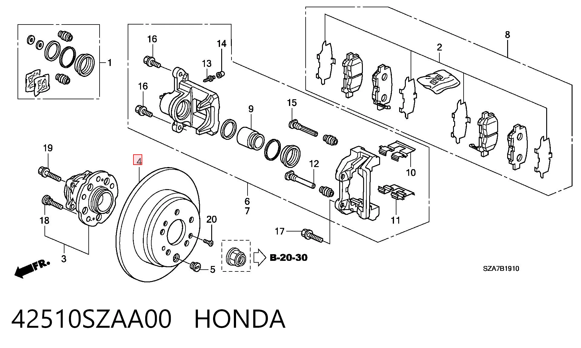 Tarcza hamulcowa tylna do Honda Pilot II 
