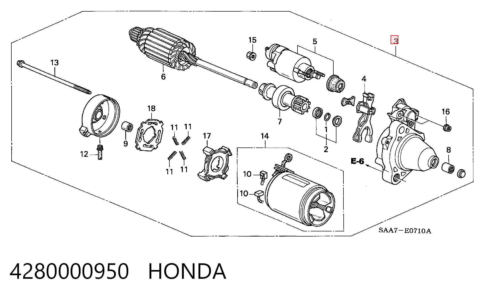 4280000950 Honda Rozrusznik