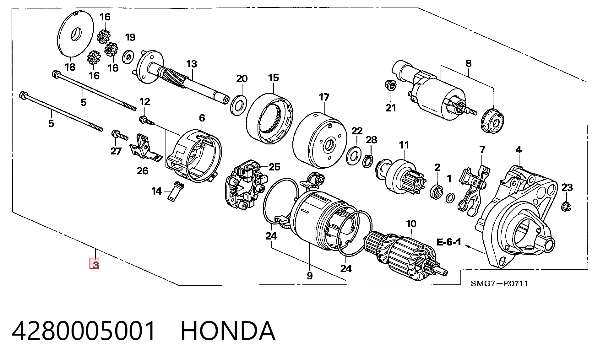 4280005001 Honda Rozrusznik