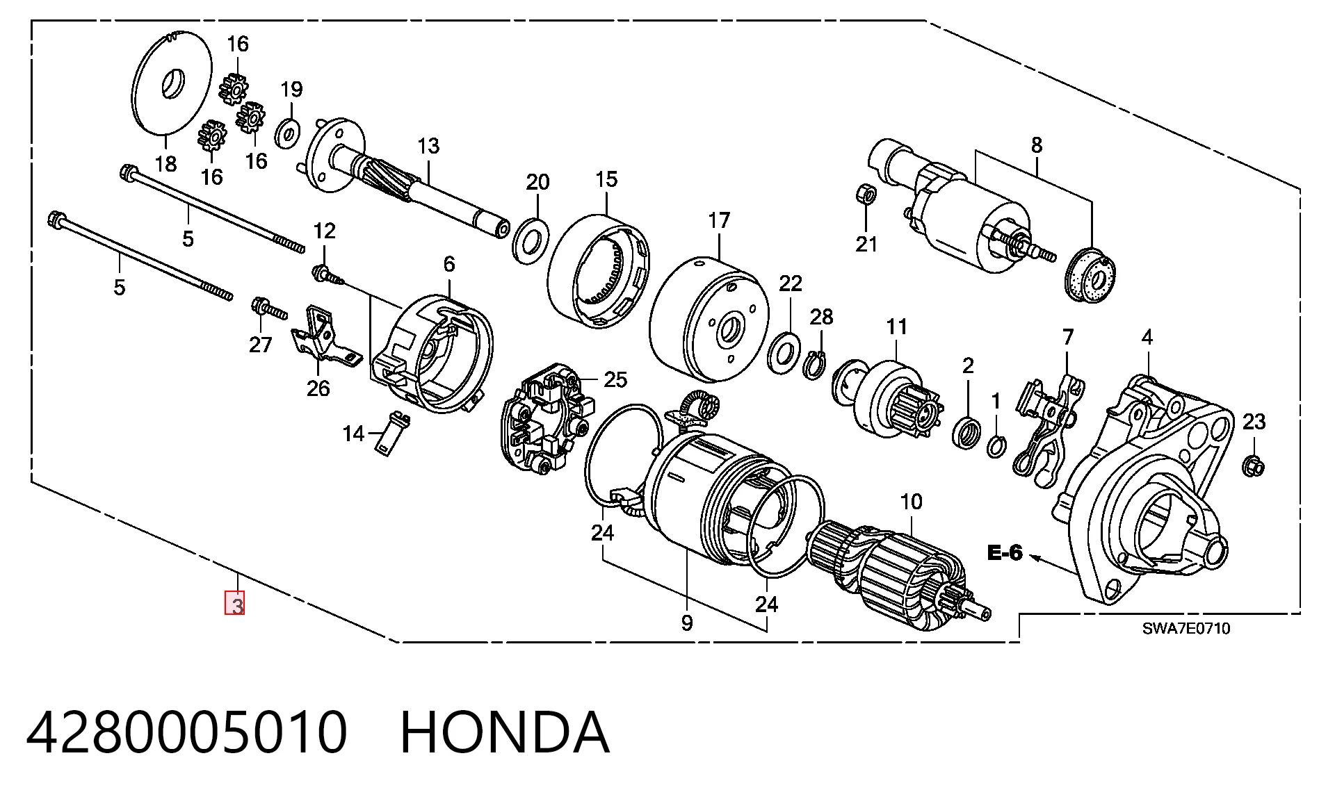 4280005010 Honda Rozrusznik