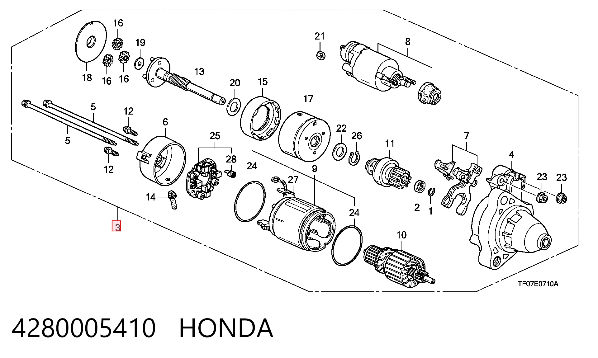 4280005410 Honda Rozrusznik