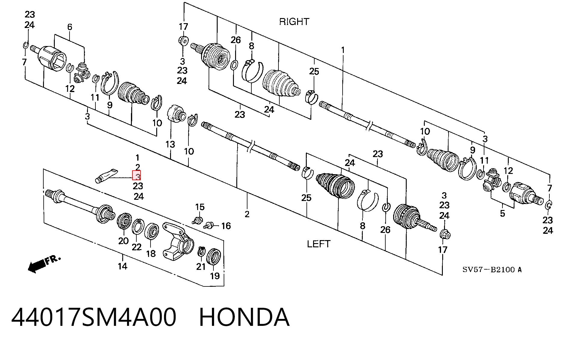Osłona przegubu homokinetycznego półosi przedniej wewnętrzna do Honda FR-V  BE