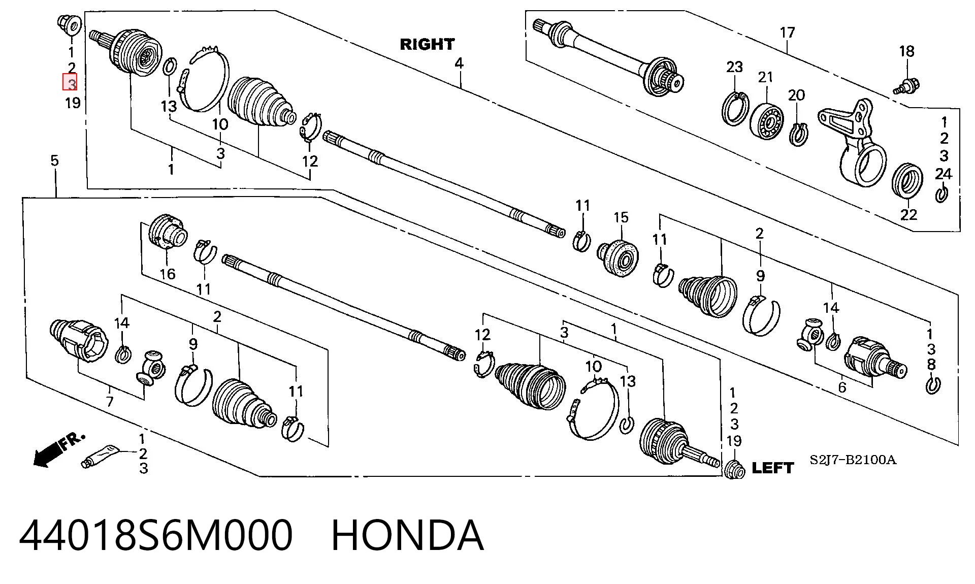 Do koszyka Osłona przegubu homokinetycznego półosi przedniej zewnętrzna Honda Civic VIII FD, FA