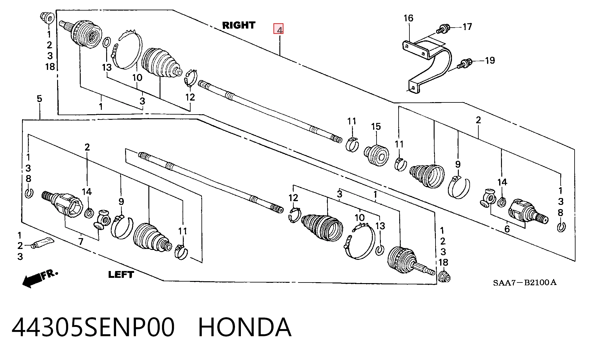  Półoś napędowa przednia prawa Honda Jazz 