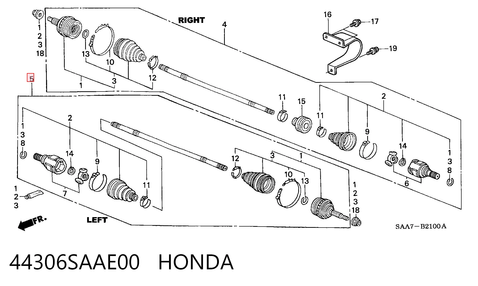 Półoś napędowa przednia lewa do Honda Jazz  GD, GE