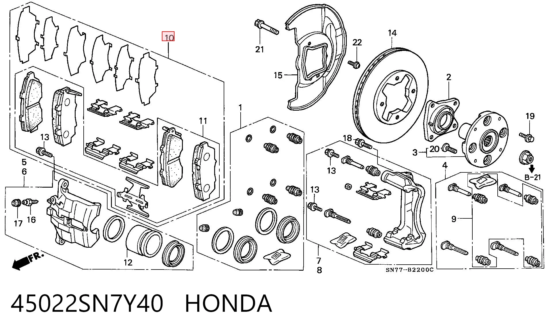  Klocki hamulcowe przednie tarczowe Honda Accord 4