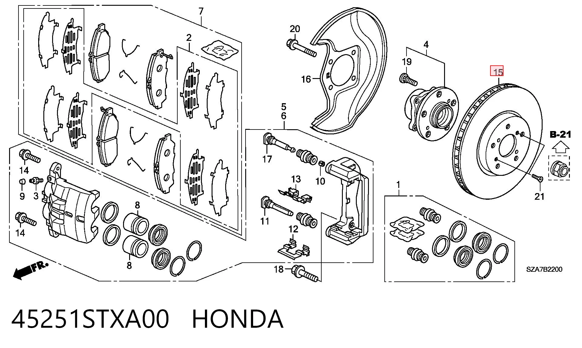 45251STXA00 Honda Tarcza hamulcowa przednia