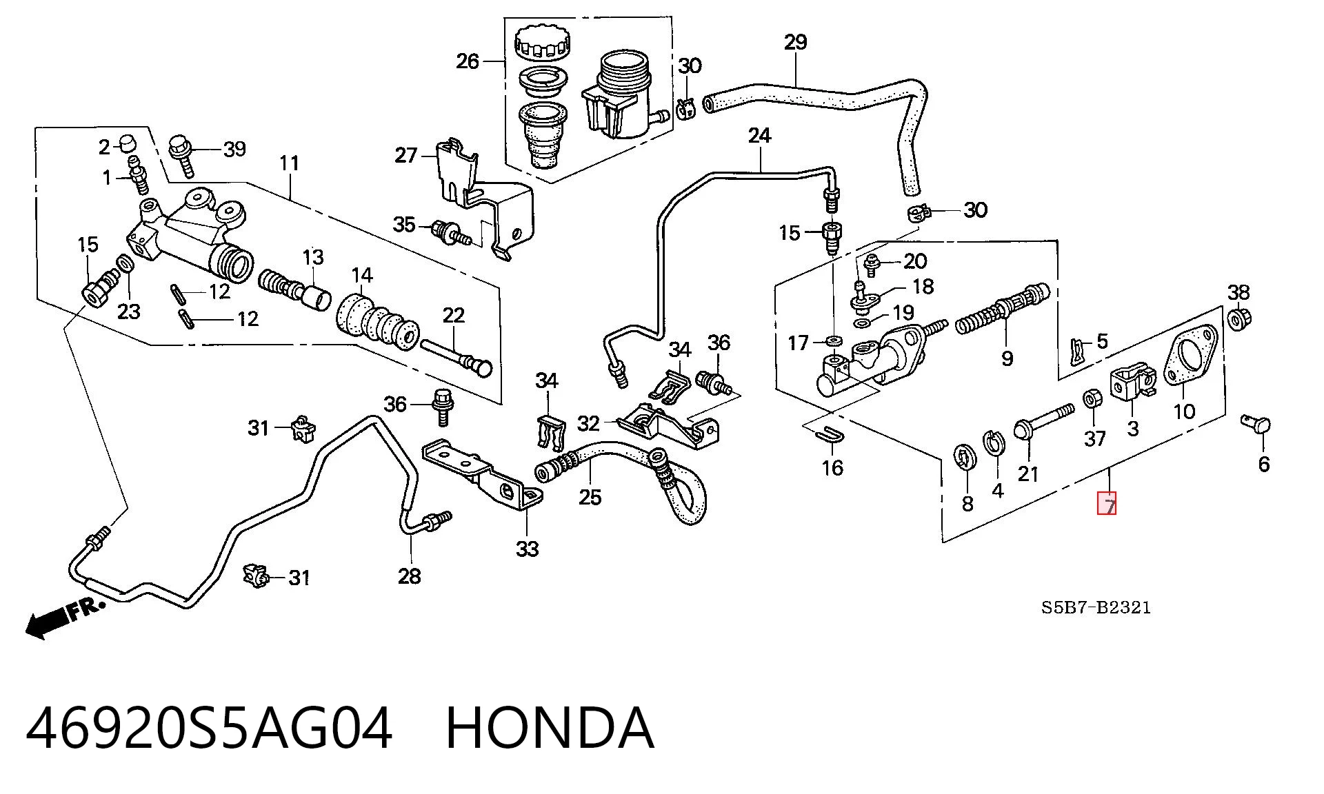  Cylinder sprzęgła główny Honda Civic 7