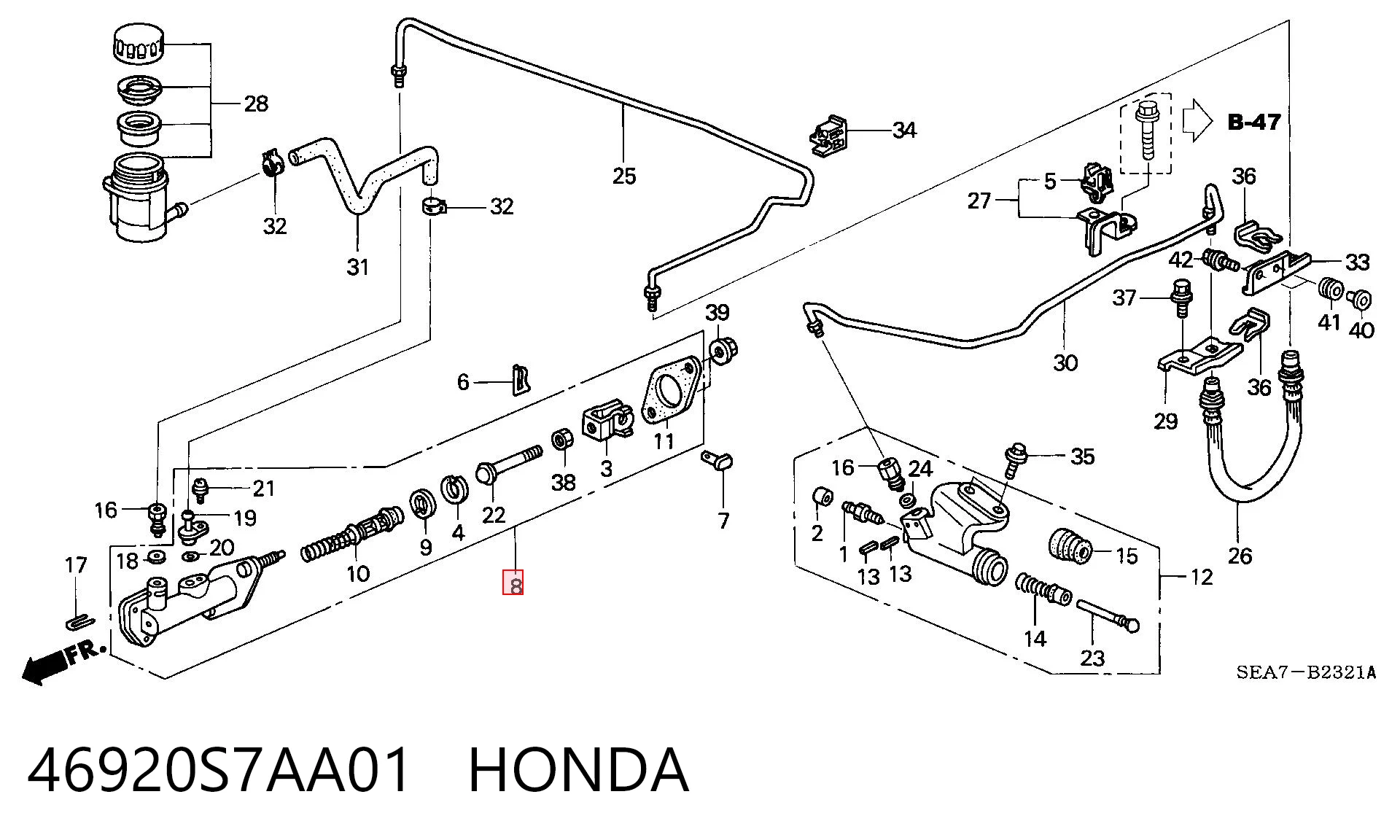 46920S7AA01 Honda Cylinder sprzęgła główny