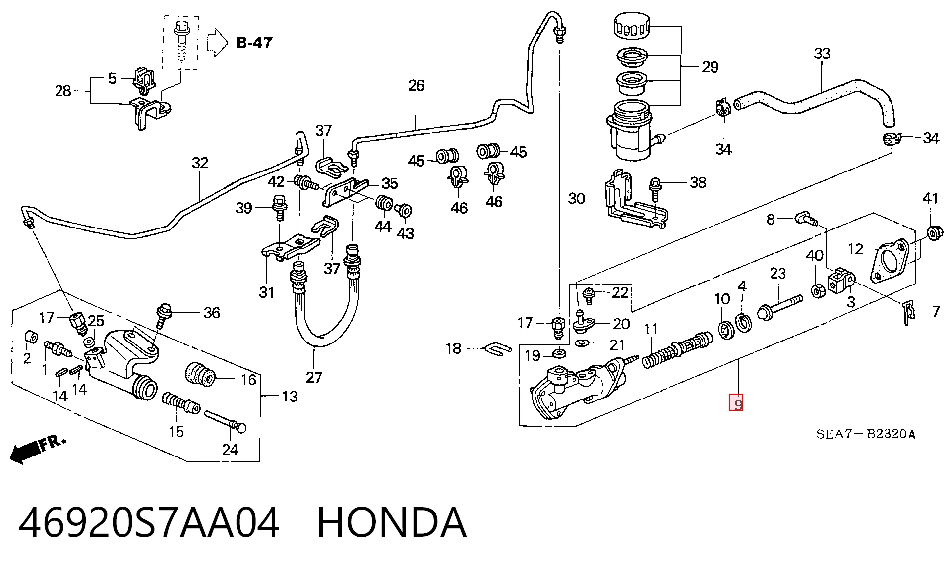 46920S7AA04 Honda Cylinder sprzęgła główny