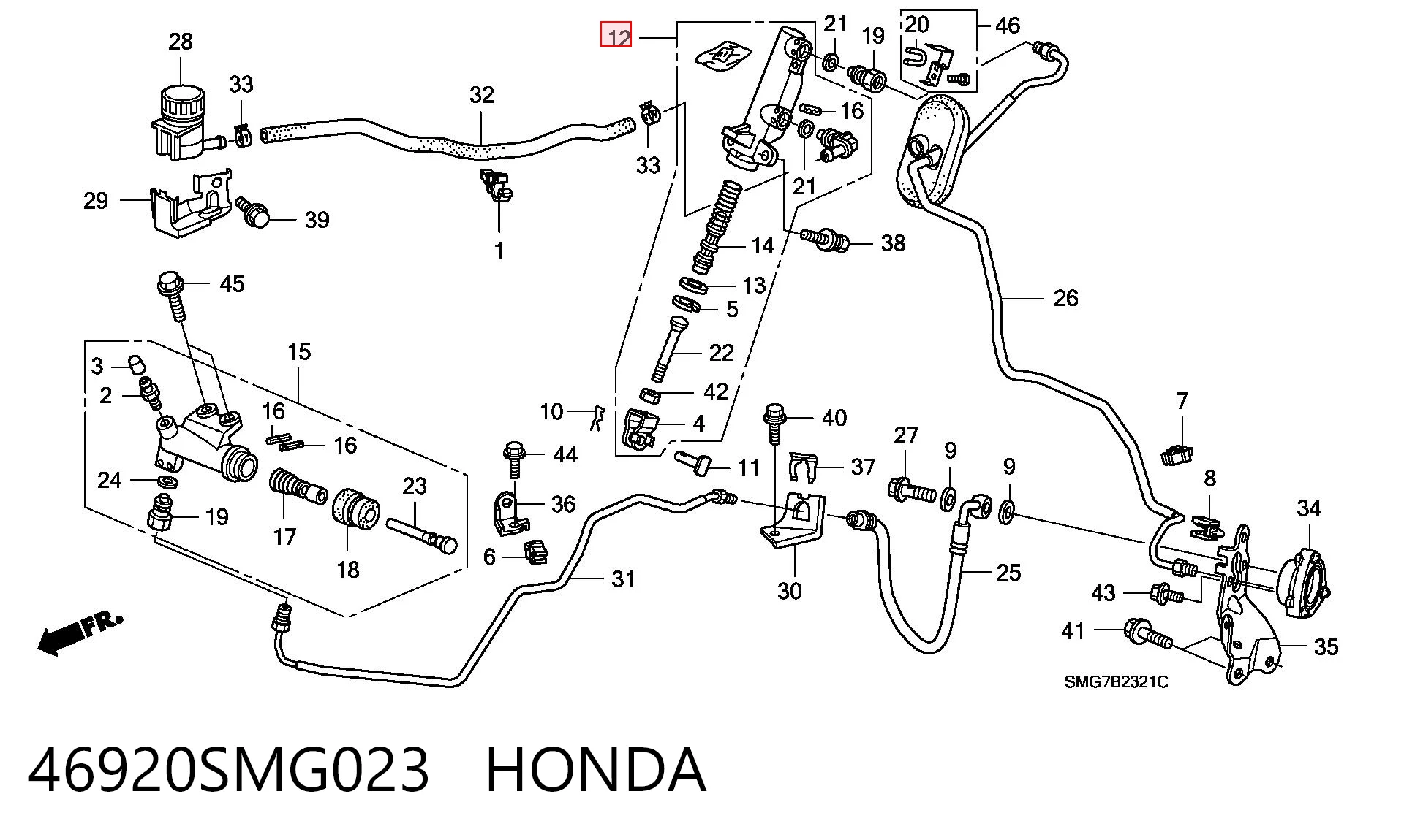 46920SMG023 Honda Cylinder sprzęgła główny