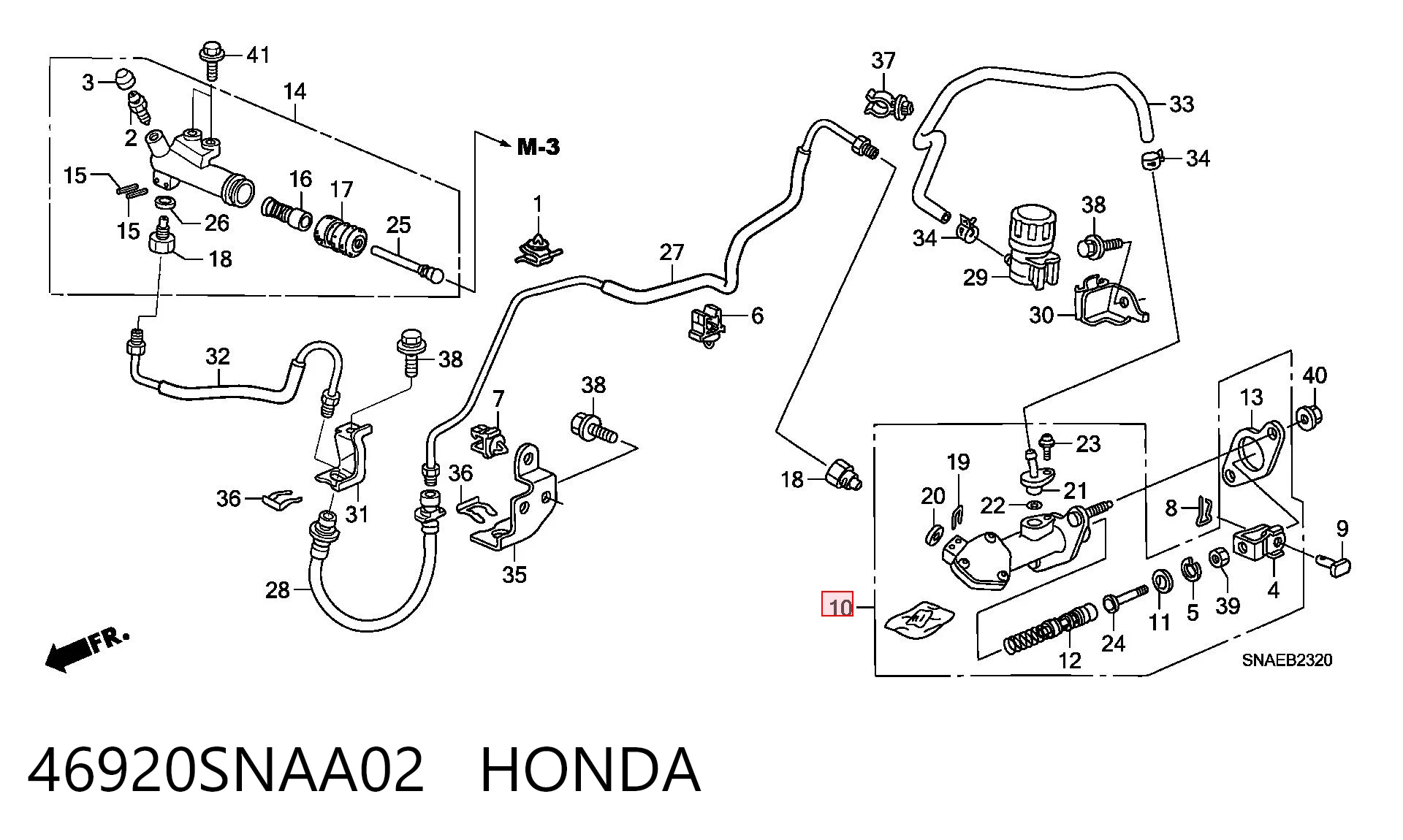 46920SNAA02 Honda Cylinder sprzęgła główny
