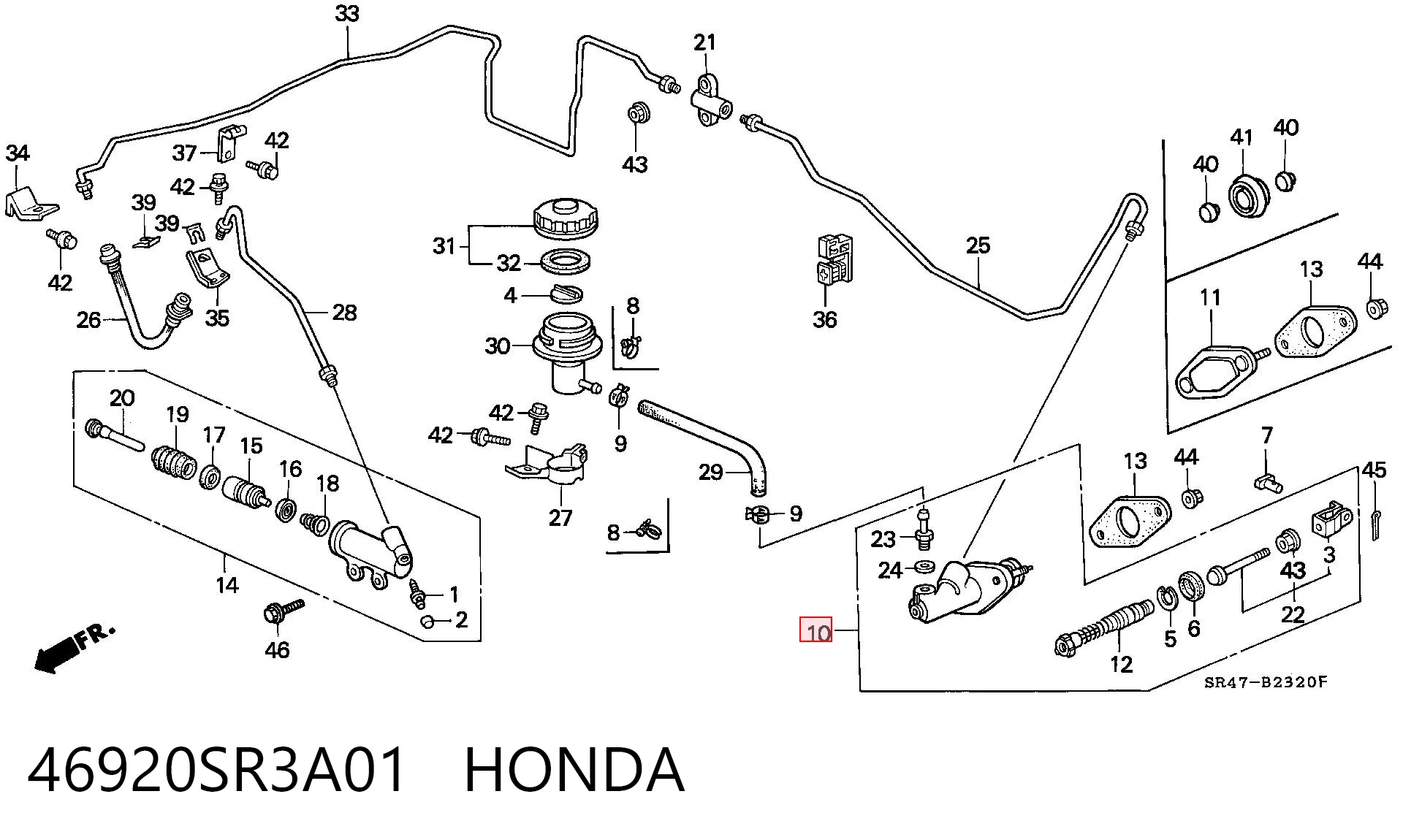 Cylinder sprzęgła główny Honda Civic V sedana (EG, EH) (1991 - 1996) cena, od 39,72 USD