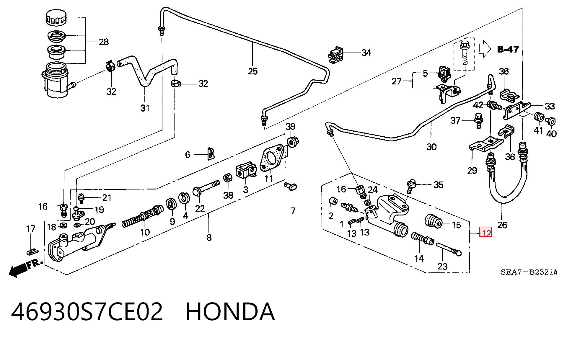 46930S7CE02 Honda Cylinder roboczy sprzęgła