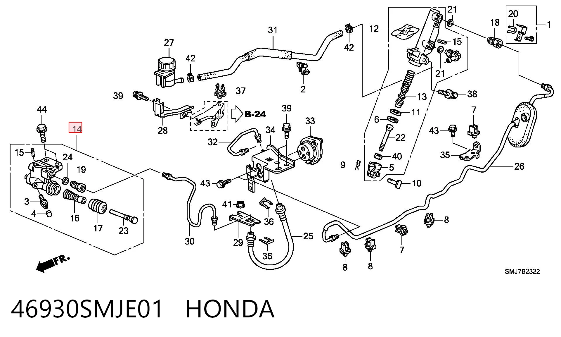 46930SMJE01 Honda Cylinder roboczy sprzęgła