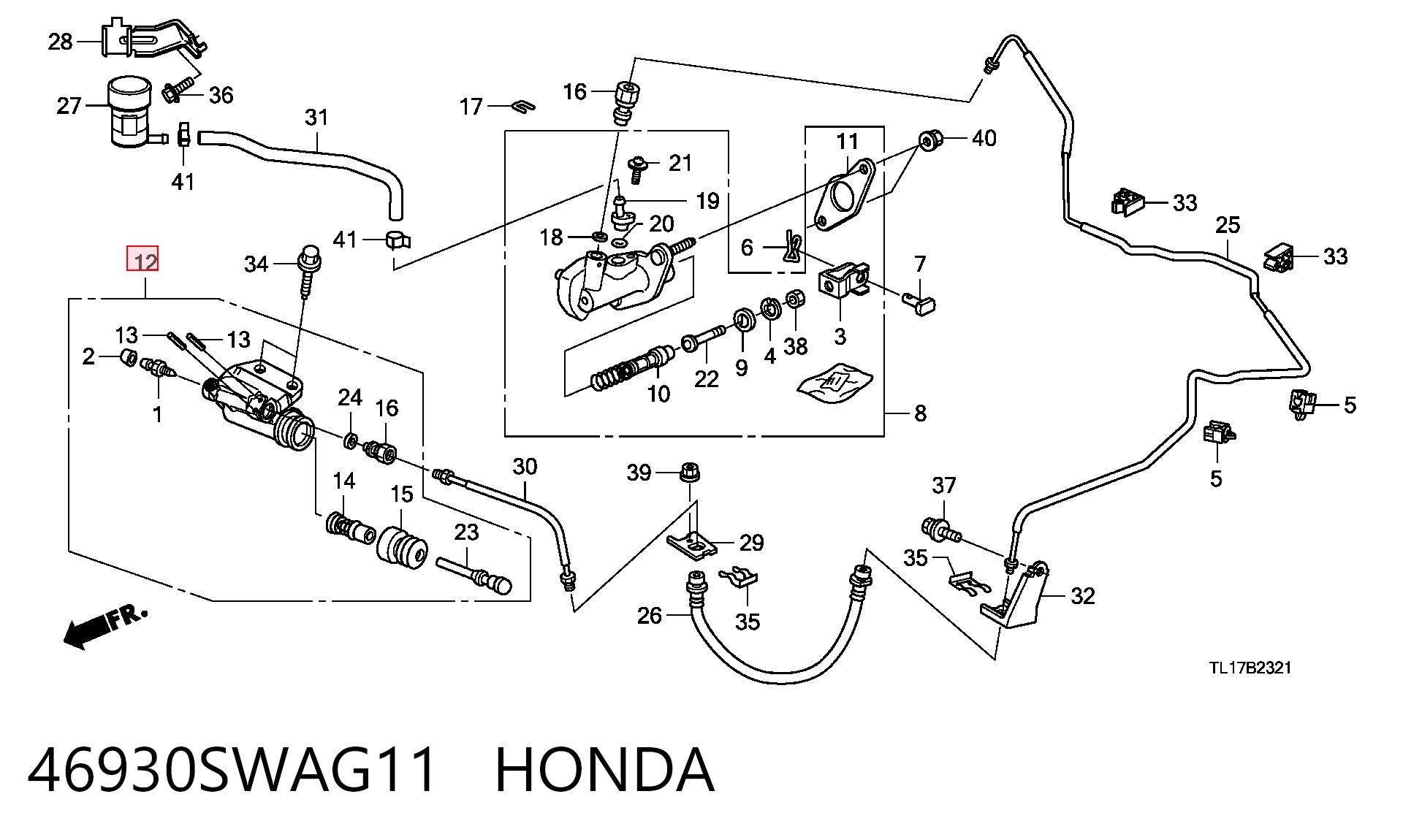 46930SWAG11 Honda Cylinder roboczy sprzęgła