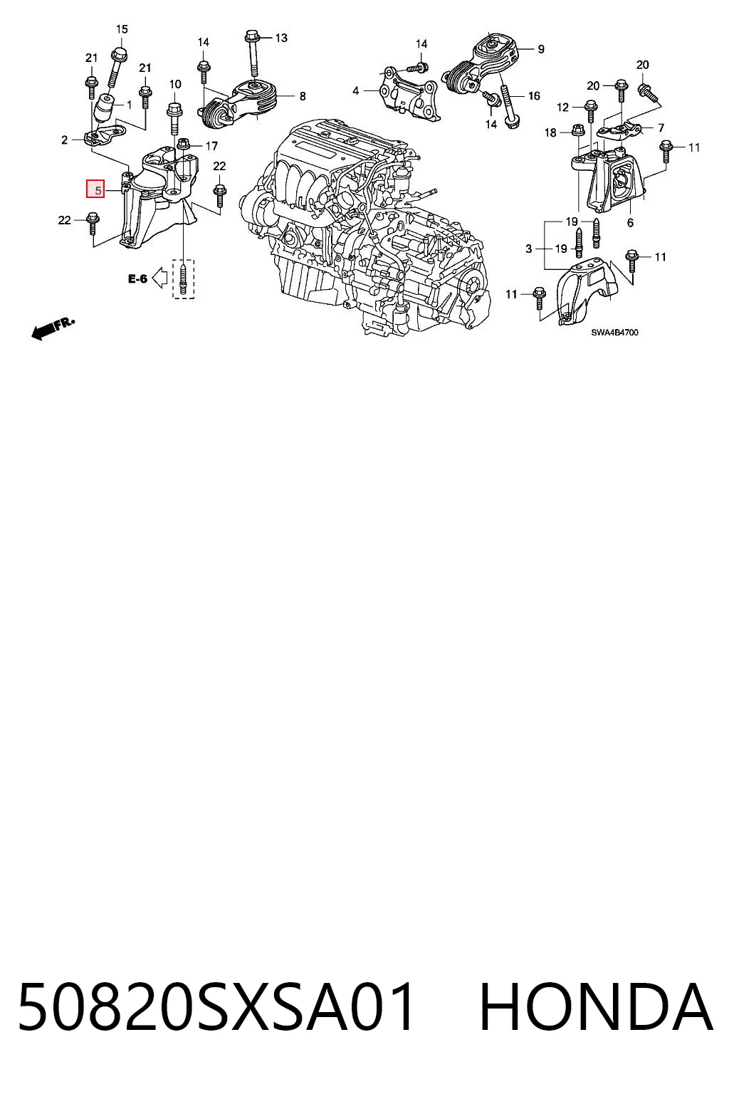 Poduszka (podpora) silnika przednia Honda CR-V III SUV (RE) (2006 - 2011) cena, od 178,81 USD